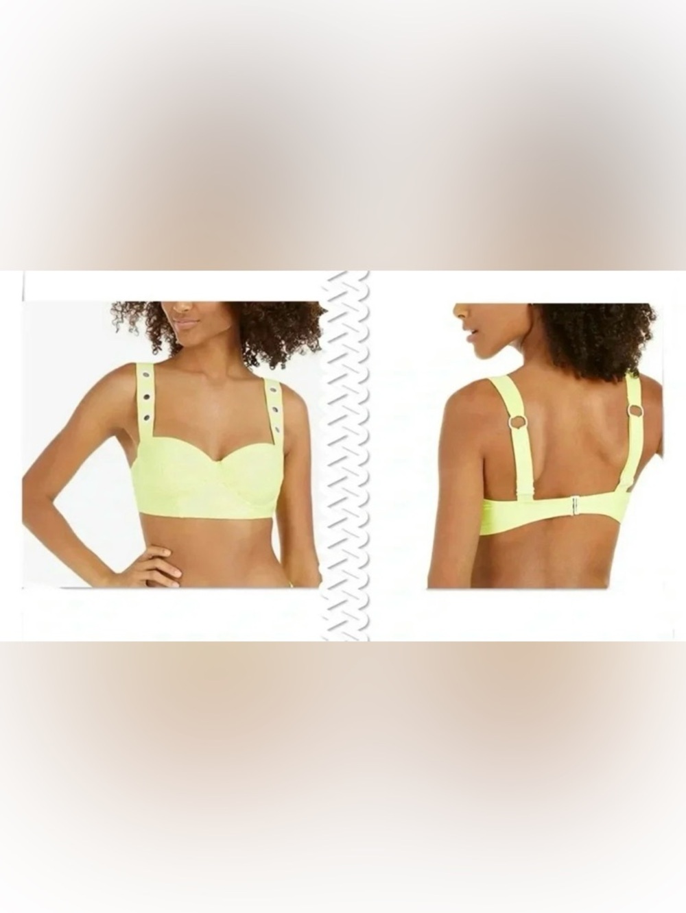 DKNY CITRUS Grommet-Strap Underwire Bikini Swim Top Size XL